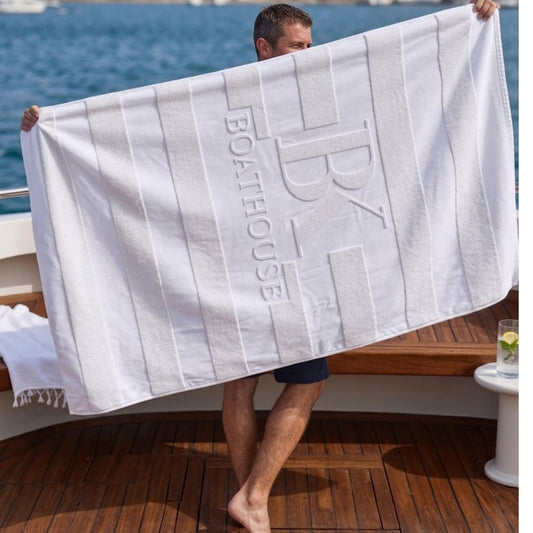 Oversized Embossed Arctic Wolf Beach Towel