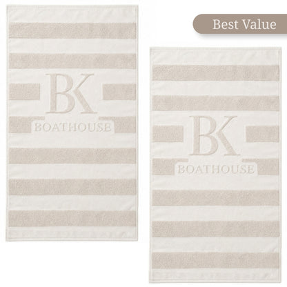 2 x Oversized Embossed Arctic Wolf Beach Towels